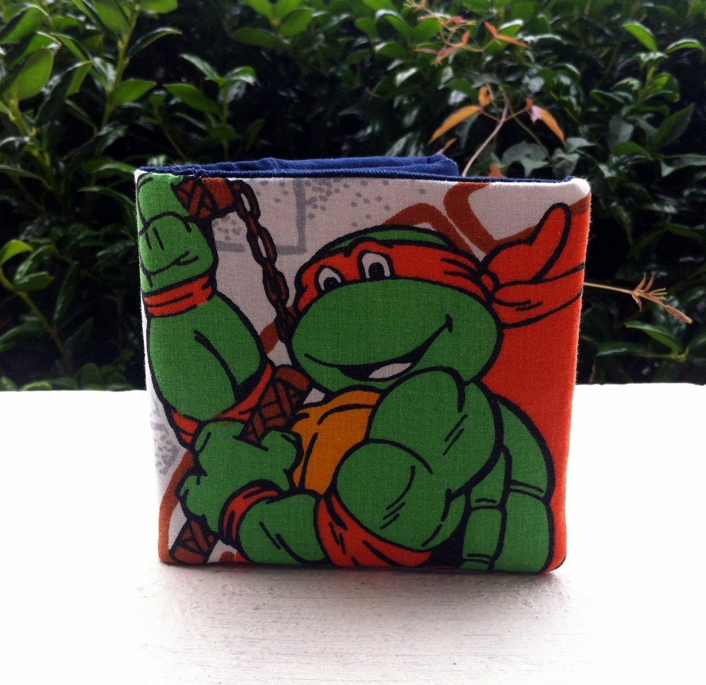 TMNT Michelangelo Single Fold Wallet Upcycled