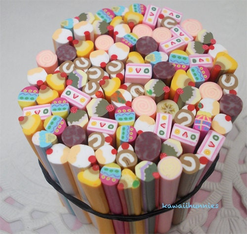 Polymer clay Sweets Canes x 10 pieces