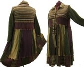 Plus size long sweater coat, olive green, eggoplant purple, cardigan coat, extra large ca189