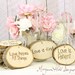 Rustic Tree Slice Wedding Signs Love Is Patient Love Is Kind (Item Number 130018)