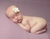 Baby headband - Little girl headband - Infant headband - baby girl headband - flower headband - Cream headband - skinny headband -