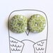 Lovely Button Earrings in Sage and White by Uptown Avenue
