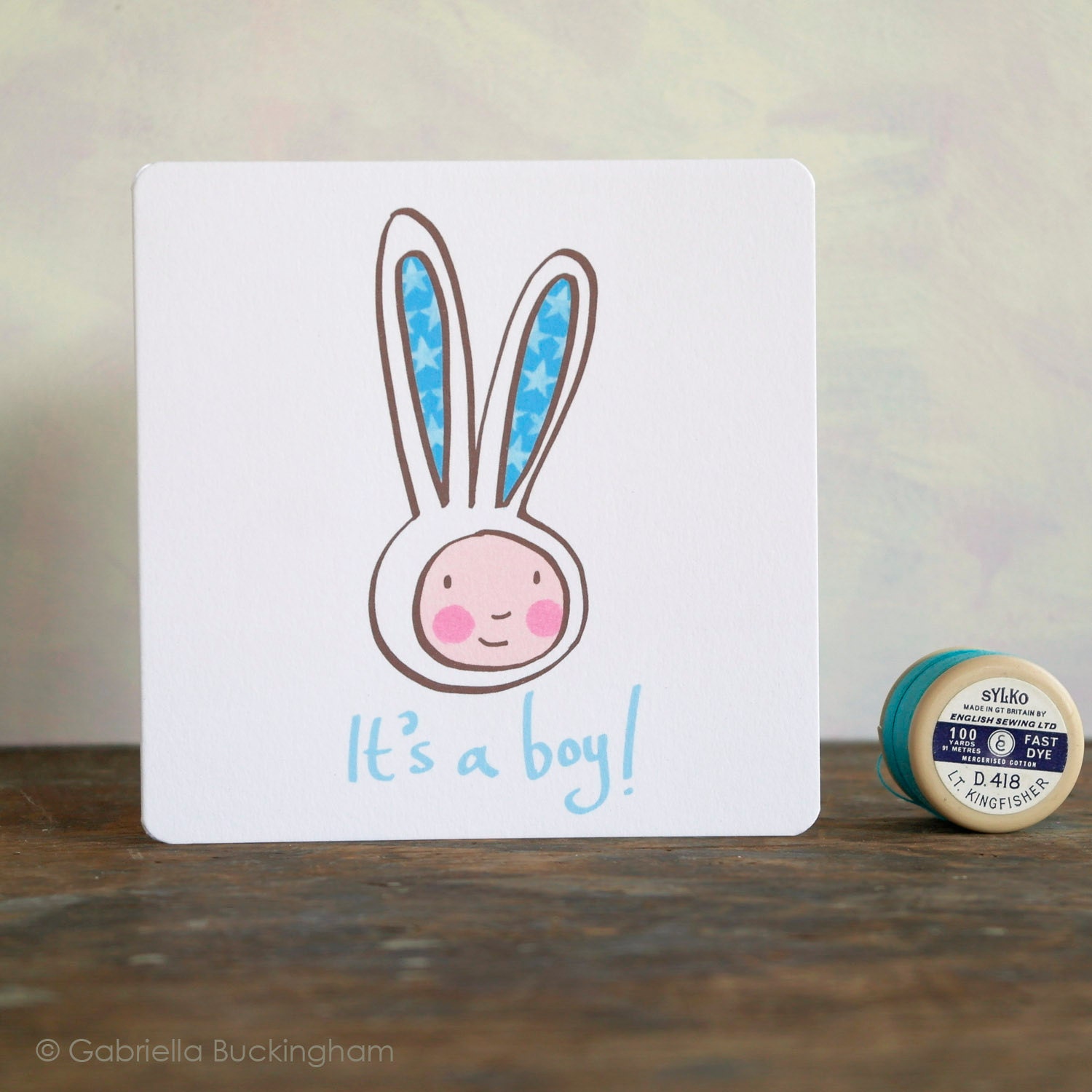 A new baby boy card, blank inside for your own message
