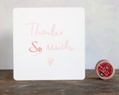 Calligraphic thank you card blank for your own message