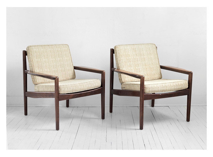ON HOLD - Vintage Eugen Schmidt Soloform Lounge Chairs - Mid Century, Modern, Eames, Side, Wood, Retro