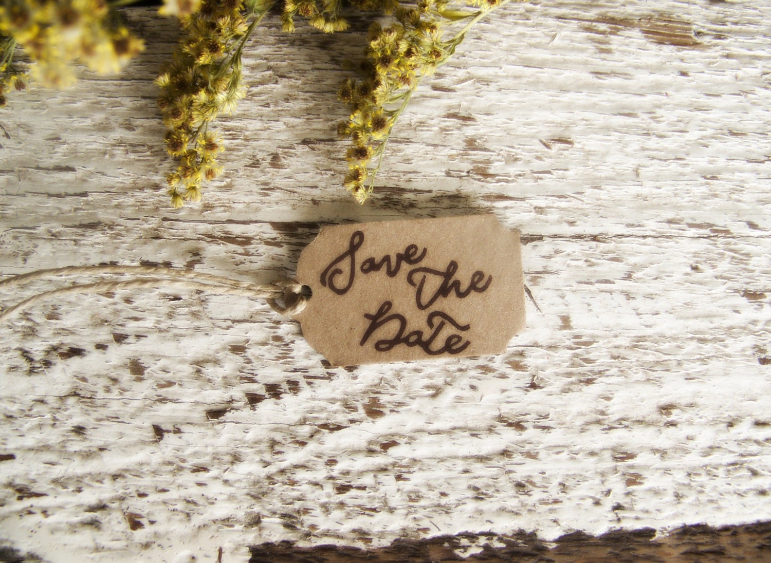 50 Save the Date Kraft Paper Tags