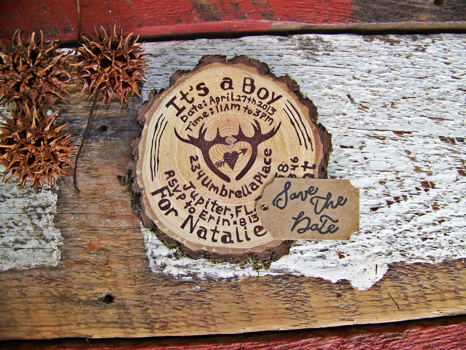 Woodland Baby Shower Invitation Rustic Magnets