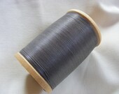 Vintage 1920's Hy-Mark Lightly Waxed Glace Cotton Thread Heavy Duty Full 200 Yard Spool Steel Gray