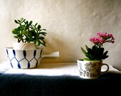 Lyngby Denmark Ceramic Sauce Pan Geometric