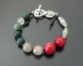 SALE Jade Agate Boho Knot Bracelet Bohemian Jewellery Tribal Red Green Chic White Wrap Wrist Gemstone Beach Summer Spring Stone Asymmetrical