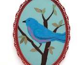 Bird Lover's Fiber Art: Modern Vintage Wall Art