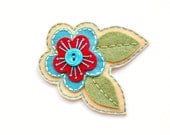 Embroidered Flower Hair Clip