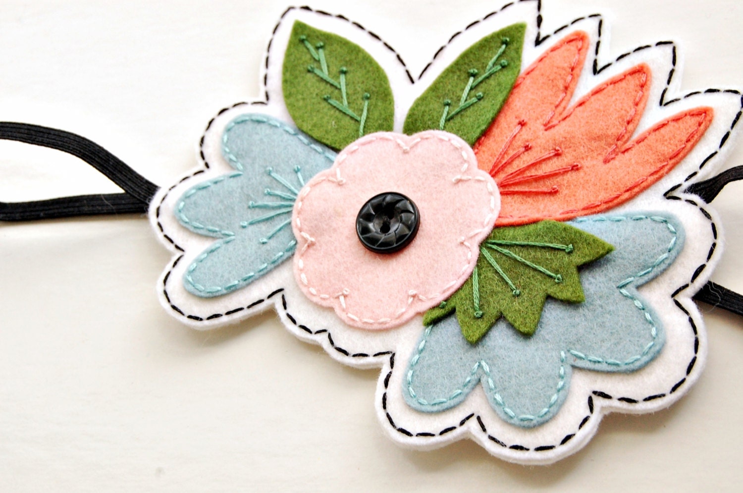 Embroidered Floral Hair Band