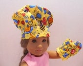 18 Inch Doll Clothes American Girl Bugs Cookie Baking Set Chef Hat Oven Mitt