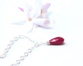 Melisandre- red ruby pendant necklace- July gemstone and sterling silver birthstone necklace- A Game of Thrones- summer