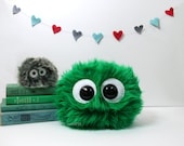 Eco Plush XXL Pet Rock in Bright Green - Handmade with Upcycled, Recycled, and Eco Friendly Materials