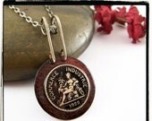 ON SALE 057 Hand Painted Vintage 1922 French Coin Pendant no Chain