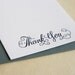 Letterpress Stationery Set. Thank You cards in Calligraphy - 10 cards