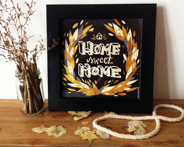 Home Sweet Home- PRINT of an original cut paper collage