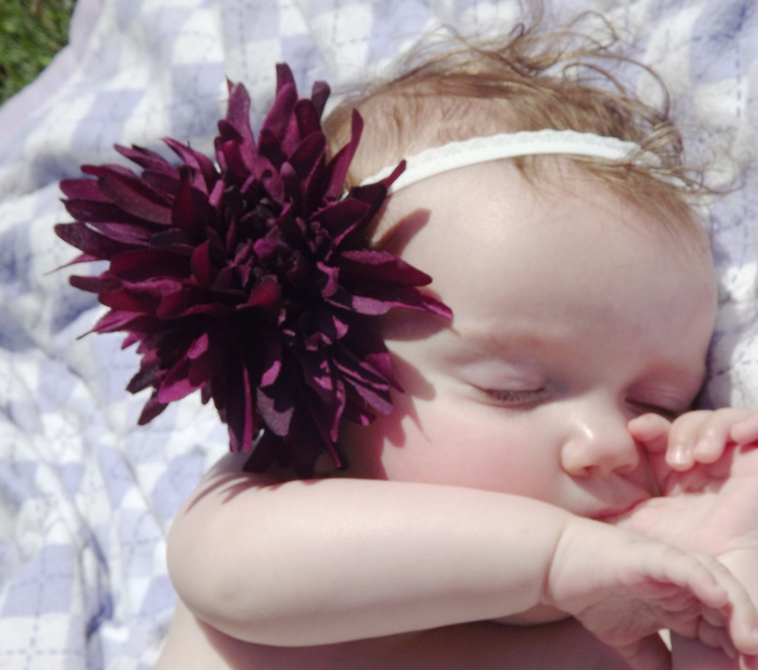 Purple Spiky Aater flower Hair clip