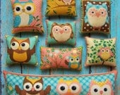 New Set of 10 Primitive Owl Ornies