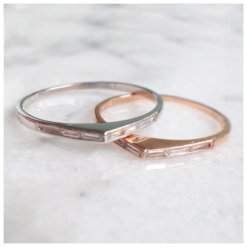 Thin Bateau Ring- 14k
