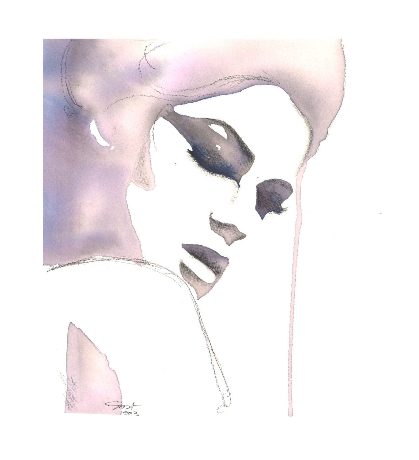 Thank you for being you, Original watercolor and mixed media illustration by Jessica Durrant