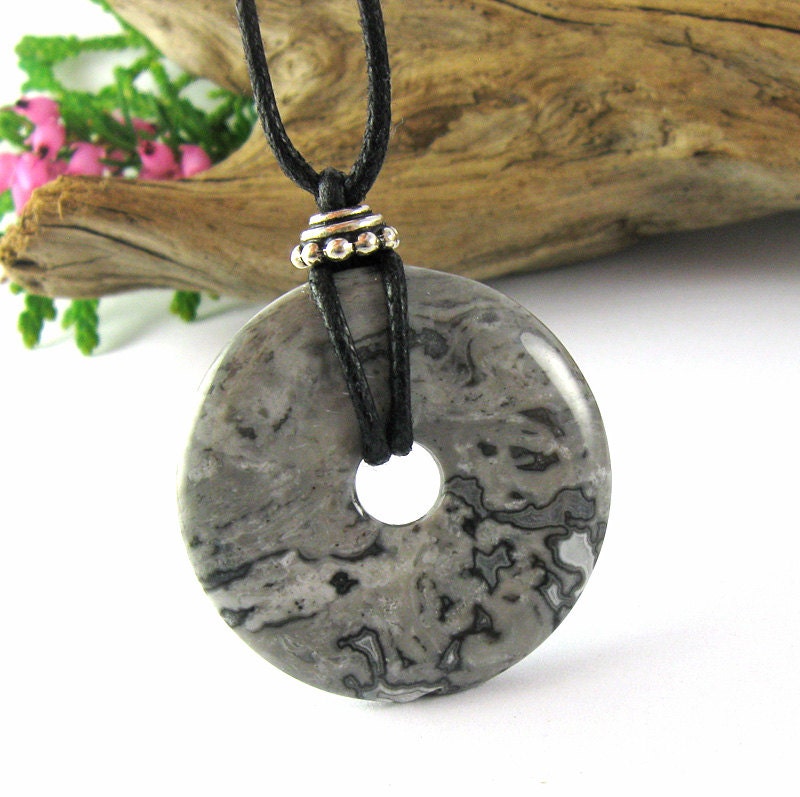 Moonstar Nursing Necklace - 30mm Picasso Jasper - Breast Feeding Necklace