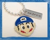 Video Game Necklace Jewelry  Hand Stamped Personalized GAMER  Necklace for Kids