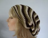 Multi Color Zig Zag Slouch, Tam Hat, Snood, Beret.  Teens, Men or Women can Wear This.  Item 7