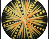Black Yellow and Green Firework Dresser Drawer Knob