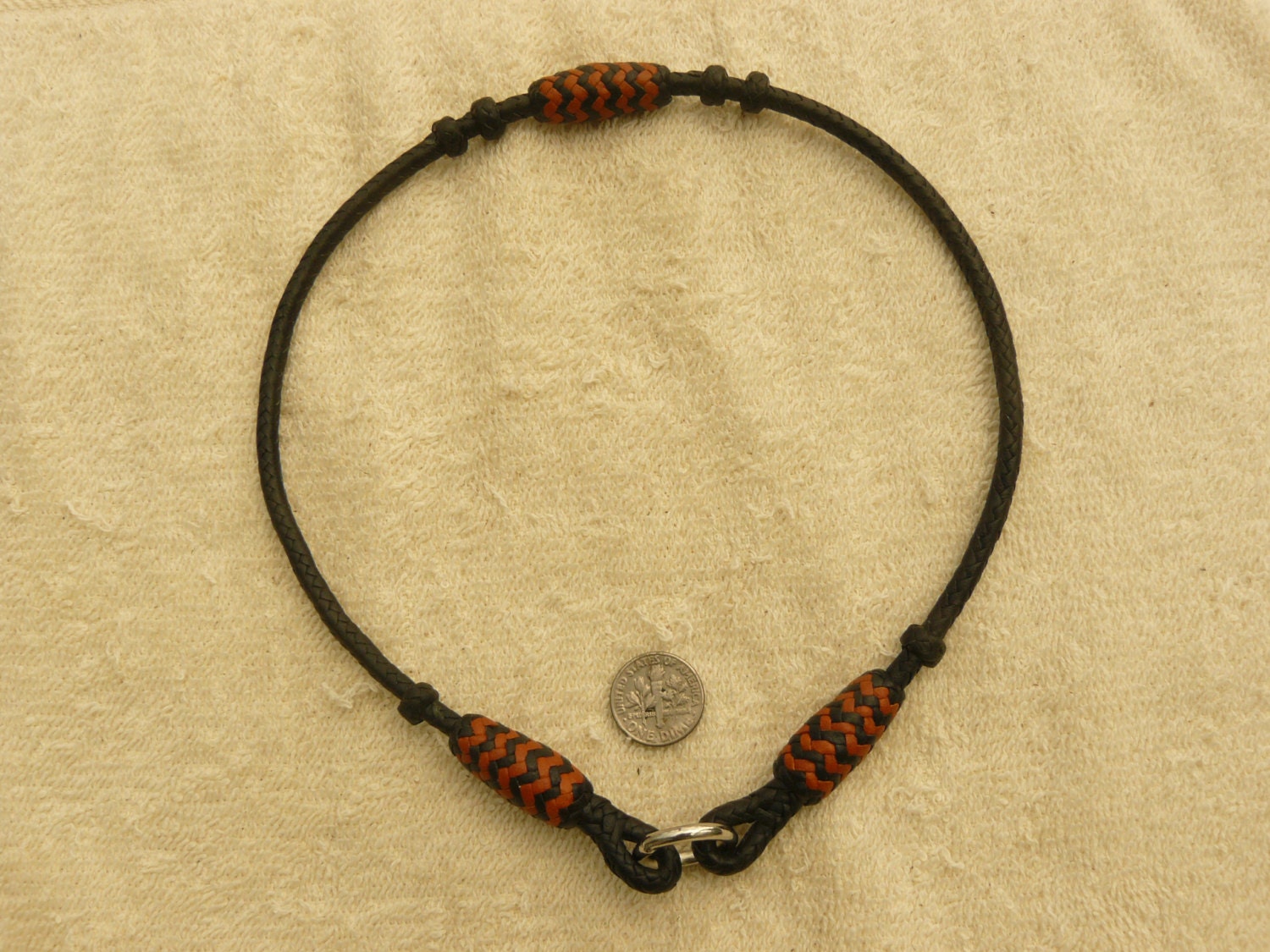 Braided Kangaroo Leather Dog Tag/ID Collar