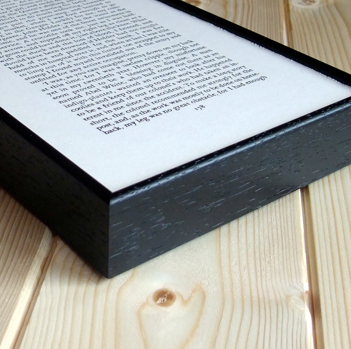 Alice in Wonderland Quote on framed vintage book page - six impossible things