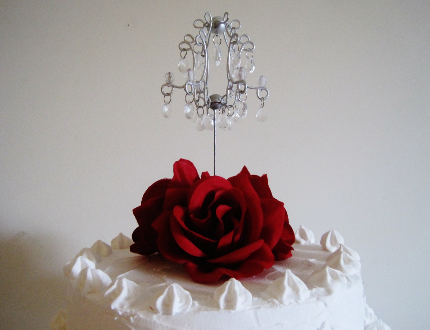 Floating Chandelier Cake Topper in Silver MADE TO ORDER