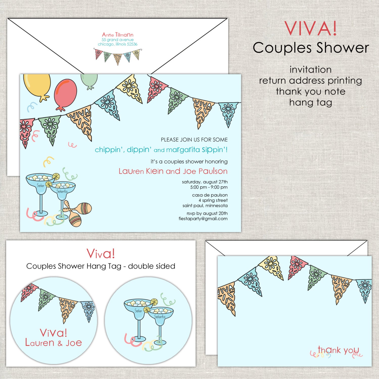 Viva Fiesta Mexican Theme Couples Shower Invitation Il_570xn