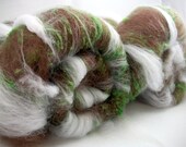 Spring Thaw-Phat Fiber-Tweed Lluxurious Batt- SW Merino, Llama, Faux Cashmere & Silk Noil-2.8 oz.