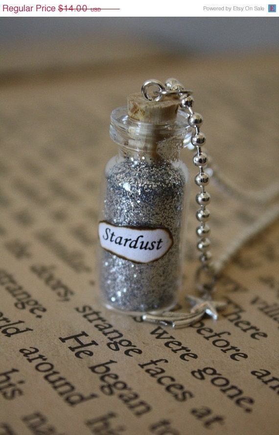 ON SALE Glass Vial Necklace - Stardust
