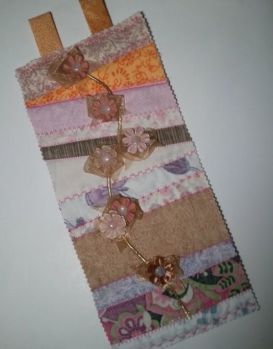 Late Winter Blossoms Textile Art - mini quilt, crazy quilt, collage, wall art