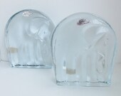 Vintage BLENKO GLASS 669A Elephant Bookends