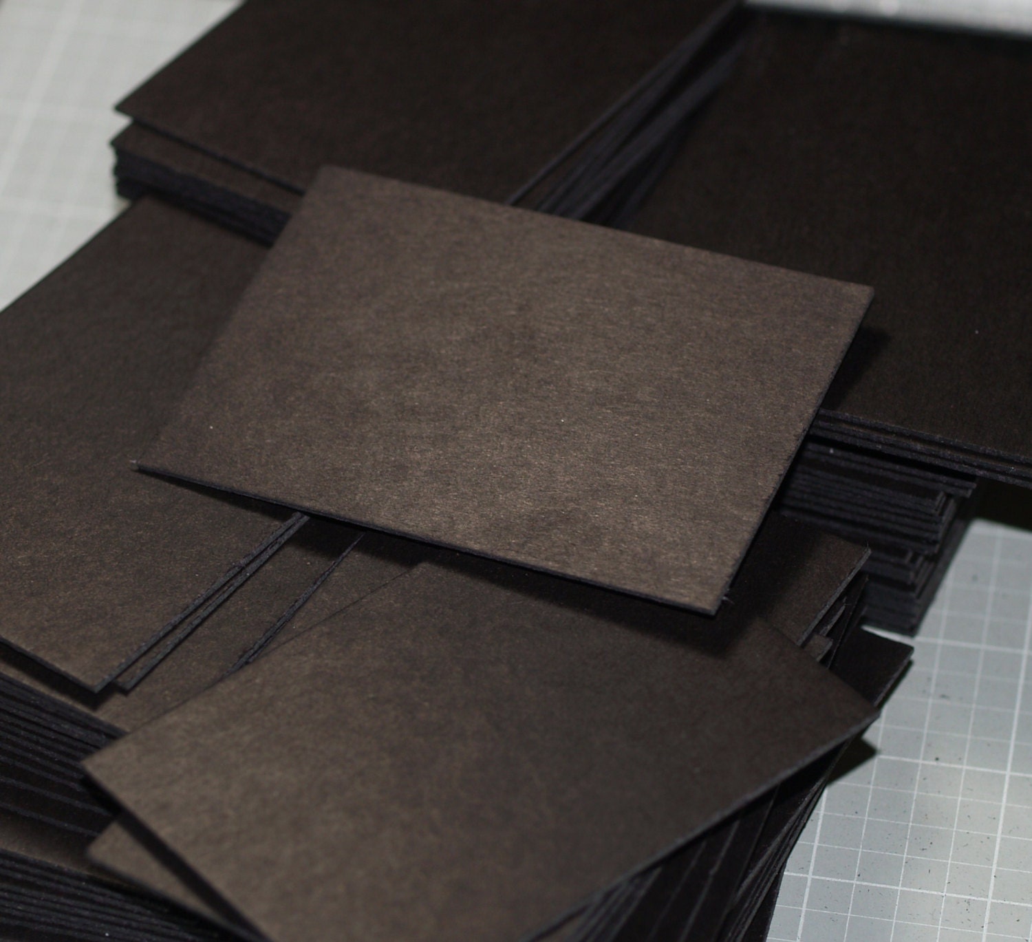 ATC / ACEO Blanks ... 100 Cards . Jet Black Chipboard . Cardstock . Heavy Duty . Poly Sleeves . Art Supplies . Mixed Media . Assemblage