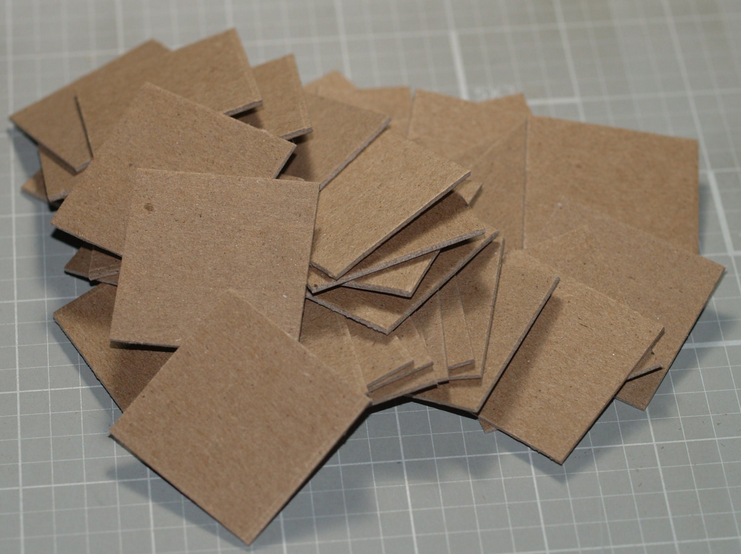 Chippy Squares ... 50 Pieces. Chipboard . Kraft Color . Art Supplies . Tags . Mixed Media . Assemblage . Minis . Square Art . 1.5"