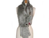 Plush Fun Fox Stole grey silver faux fur animal scarf - choose any colour