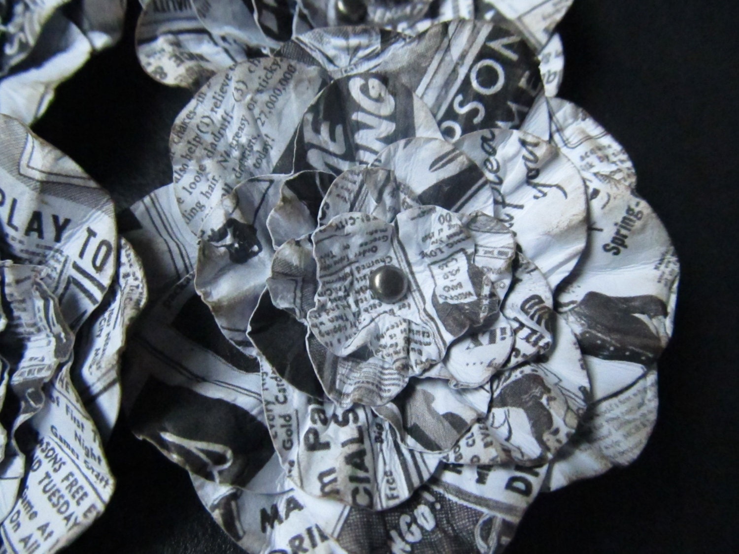 Weddings Handmade Paper Flowers Newsprint cardstock ready to ship
