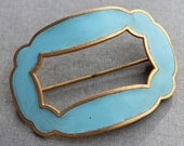 Large Victorian Turquoise Enamel Sash Pin
