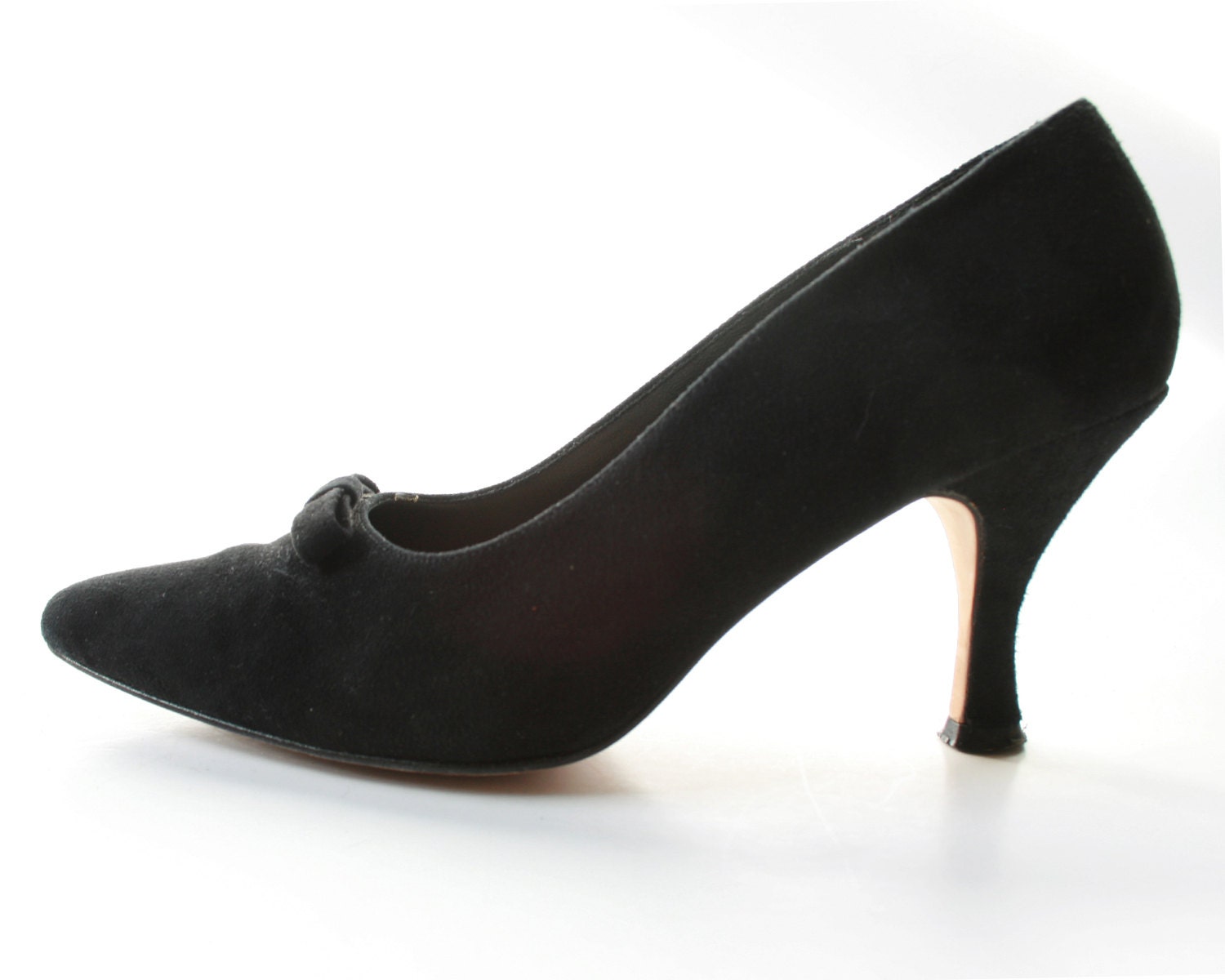 Black Suede Kitten Heels by Jones New York // US Womens Size 7, 7.5 Medium