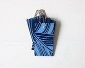Upcycled Batik Gift Tags - Blue On Blue no.25