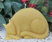 Beeswax Cat Candle, Large Cat Candle, Deco Cat Candle, Abstract Cat Candle