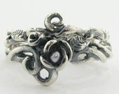 Rose Garden Wedding Set, antiqued silver with pearl