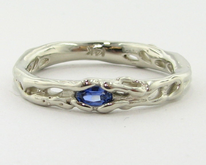 Skinny lil Melted  Band with Tanzanite
