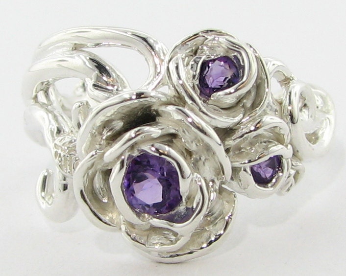 Rose Bouquet Ring, Amethyst